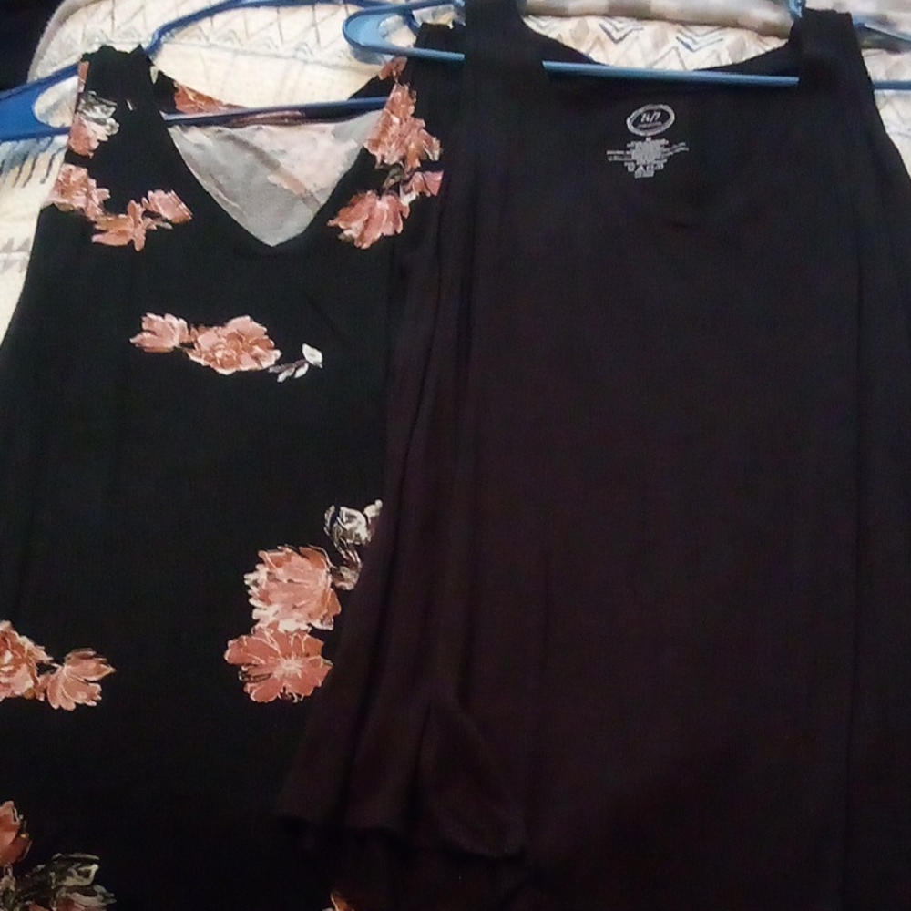 Floral and Black Tank Tops